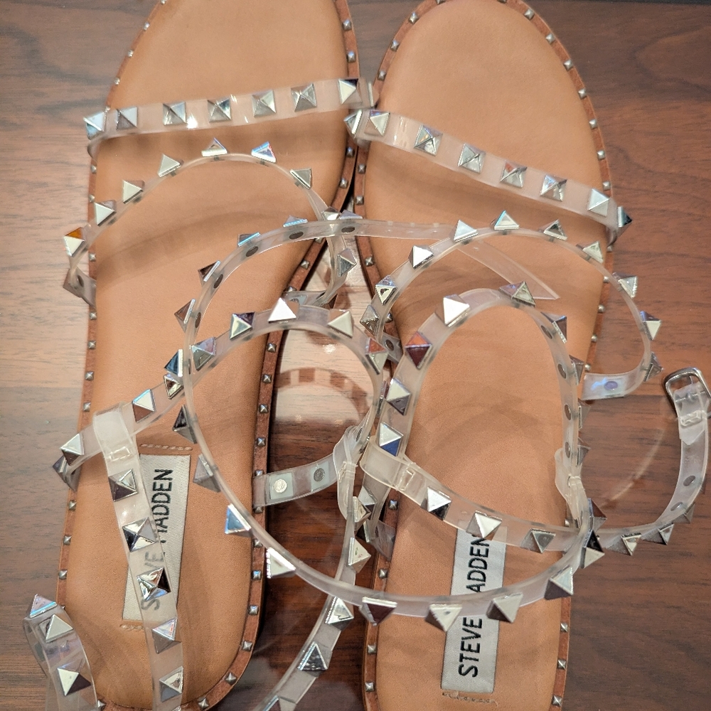 Steve Madden Clear Traveler Sandals
